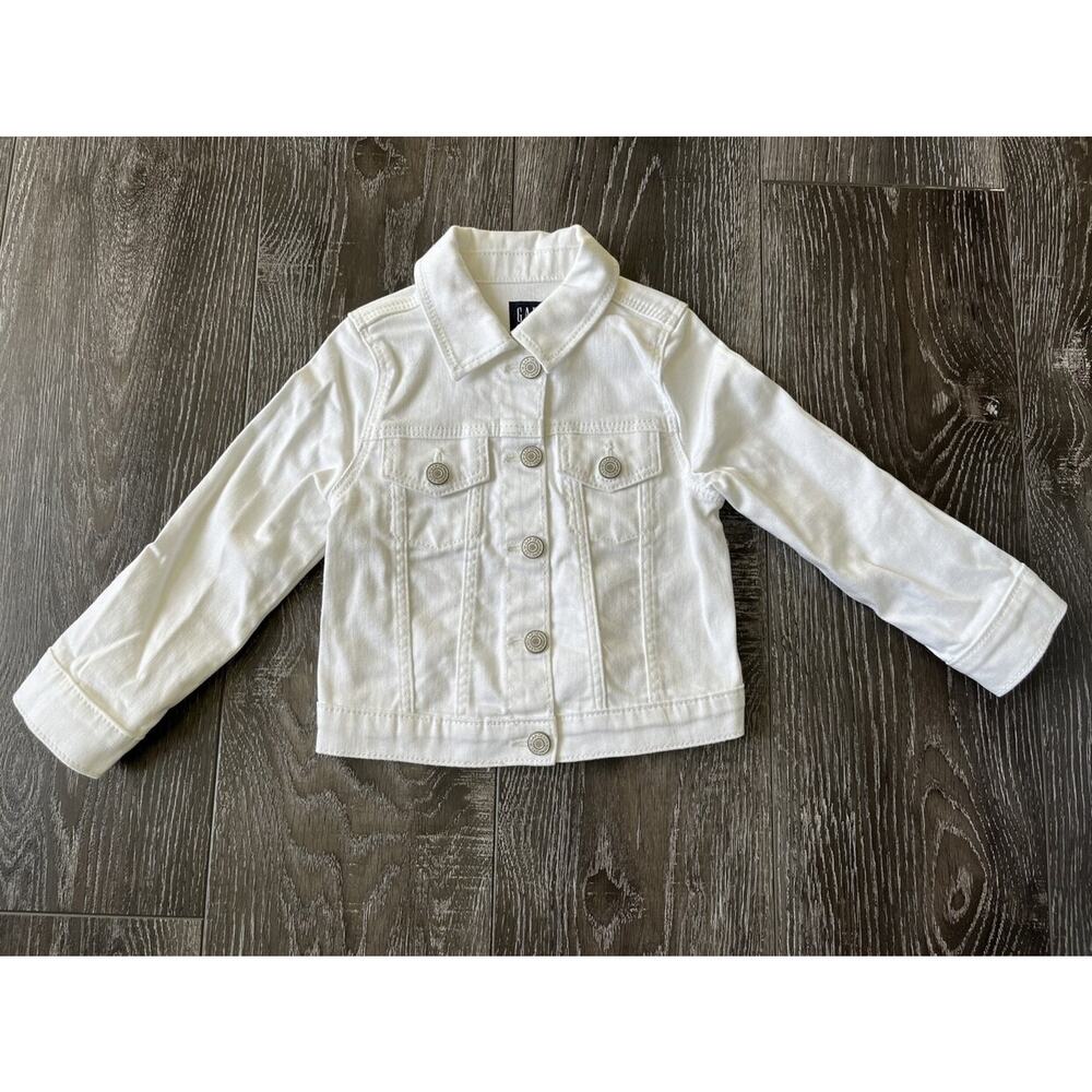 Gap Denim White Jean Jacket Toddler, size 2T
